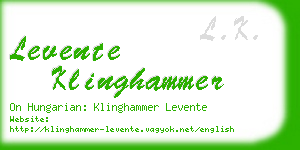 levente klinghammer business card